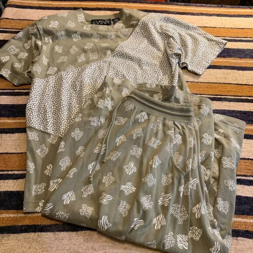 Vintage Set Skit Blouse Top Print Chaus Sport Medium 90s 80s Jersey Sportswear